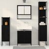 vidaXL Ensemble de mobilier de salle de bain avec &eacute;tag&egrave;re 4 pcs Noir
