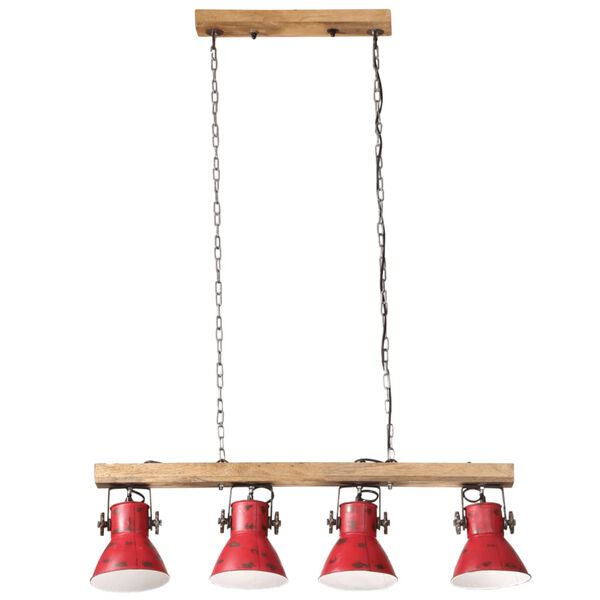 vidaXL Plafonnier 25 W rouge d&eacute;lav&eacute; 90x24x111 cm E27