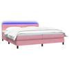 vidaXL Sommier &agrave; lattes de lit avec matelas et LED rose 180x220 cm velours