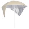 vidaXL Parasol de plage avec parois lat&eacute;rales sable 215 cm