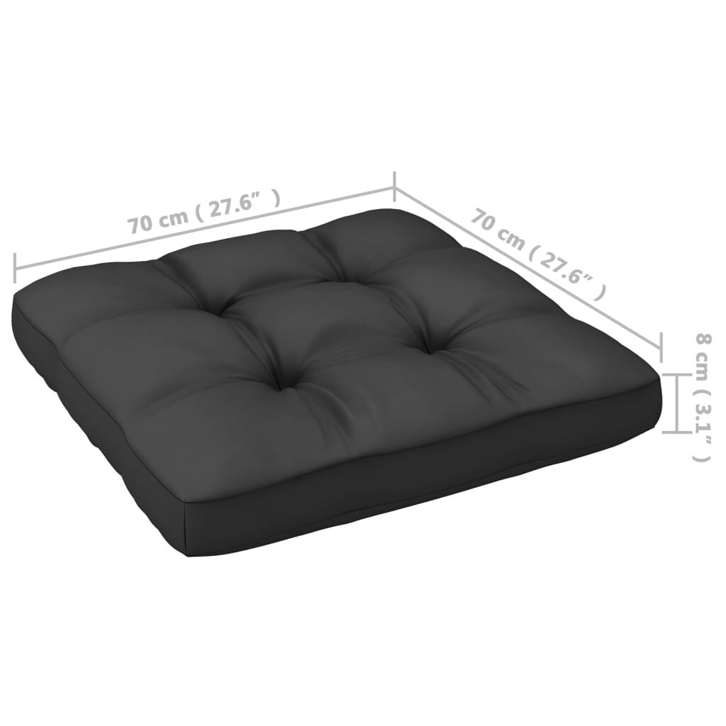 vidaXL Salon de jardin 9 pcs avec coussins anthracite Pin massif