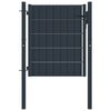 vidaXL Portail de cl&ocirc;ture en PVC et acier 100x100 cm anthracite