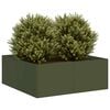 vidaXL Jardini&egrave;re vert olive 80x80x30 cm acier