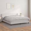 vidaXL Sommier &agrave; lattes de lit avec matelas Blanc 160x200cm Similicuir