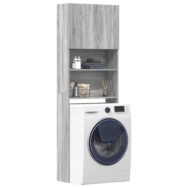 vidaXL Meuble de machine &agrave; laver sonoma gris bois d'ing&eacute;nierie