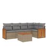 vidaXL Salon de jardin avec coussins 6 pcs beige r&eacute;sine tress&eacute;e