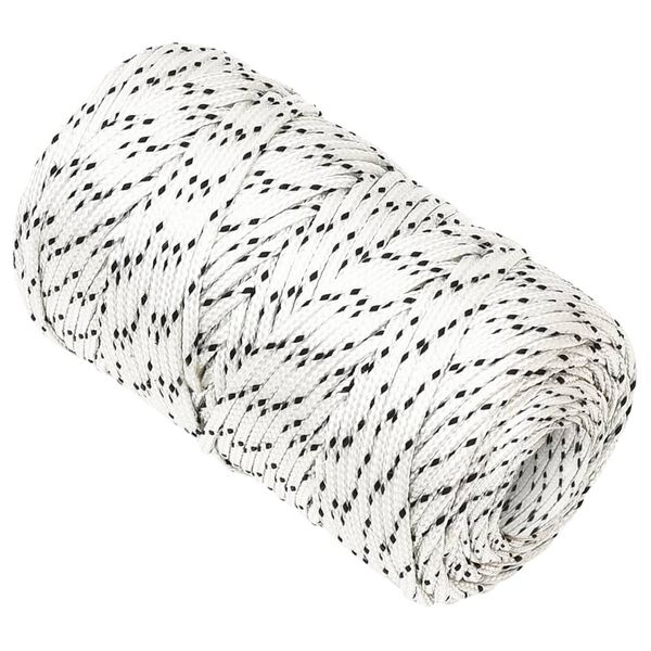 vidaXL Corde de bateau tress&eacute; Blanc 2 mmx500 m Polyester