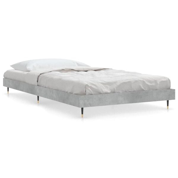 vidaXL Cadre de lit sans matelas gris b&eacute;ton 90x190 cm