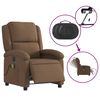 vidaXL Fauteuil inclinable de massage &eacute;lectrique marron tissu