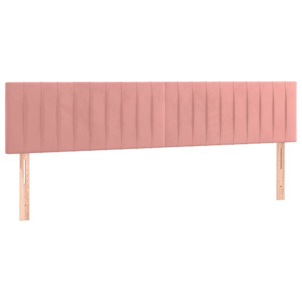 vidaXL T&ecirc;tes de lit 2 pcs Rose 90x5x78/88 cm Velours