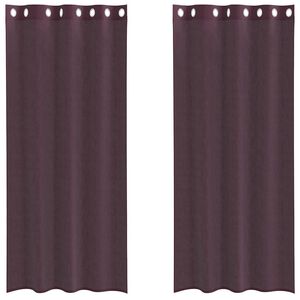 vidaXL Rideaux en voile avec &oelig;illets 2 pcs violet 140x245 cm