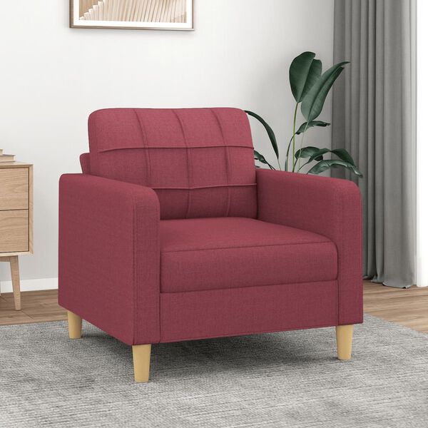 vidaXL Fauteuil Rouge bordeaux 60 cm Tissu