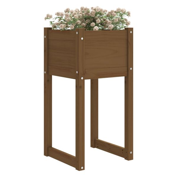 vidaXL Jardinières 2 pcs Marron miel 40x40x81 cm Bois massif de pin