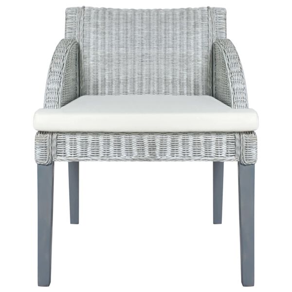 vidaXL Chaise &agrave; manger avec coussin Gris Rotin naturel