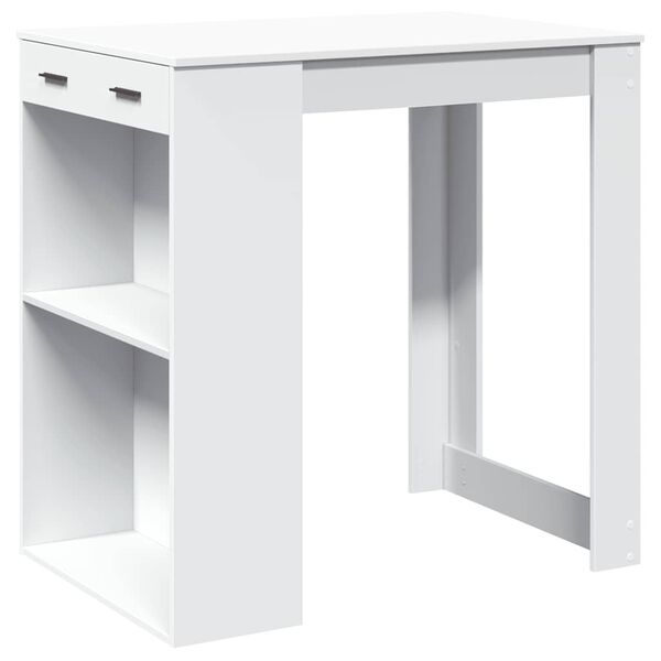 vidaXL Table de bar blanc 102x70x103,5 cm bois d'ingénierie