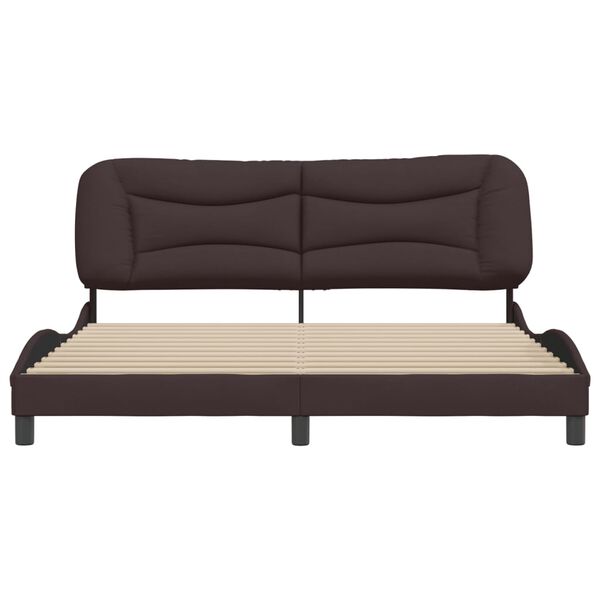 vidaXL Cadre de lit sans matelas Hvar marron fonc&eacute; 180x200 cm tissu