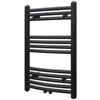 vidaXL S&egrave;che-serviettes eau chaude &agrave; rails incurv&eacute;s noir 500 x 764 mm