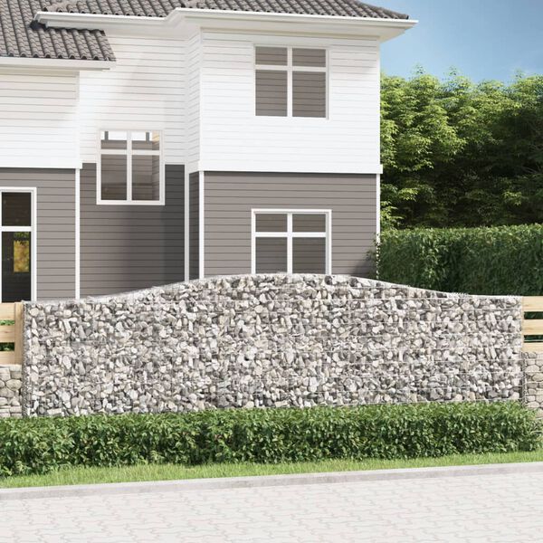 vidaXL Paniers &agrave; gabions arqu&eacute;s 3 pcs 400x30x120/140 cm Fer galvanis&eacute;