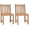 vidaXL Chaises de jardin lot de 2 avec coussins Bois de teck massif