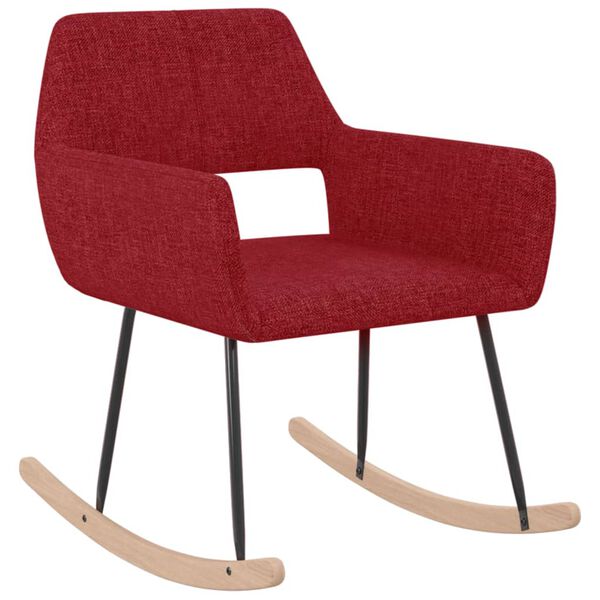 vidaXL Chaise &agrave; bascule Rouge bordeaux Tissu