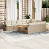 vidaXL Salon de jardin 11 pcs avec coussins beige r&eacute;sine tress&eacute;e