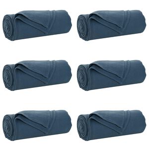 vidaXL Couvertures &agrave; jeter 6 pc Bleu marine 240 x 220 cm 4.49 kg