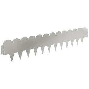 vidaXL Bordure de Pelouse 10 pc 103 x 20 cm Acier Argent&eacute;