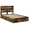 vidaXL Lit de Rangement Ch&ecirc;ne fum&eacute; 135 x 190 cm Bois d'ing&eacute;nierie