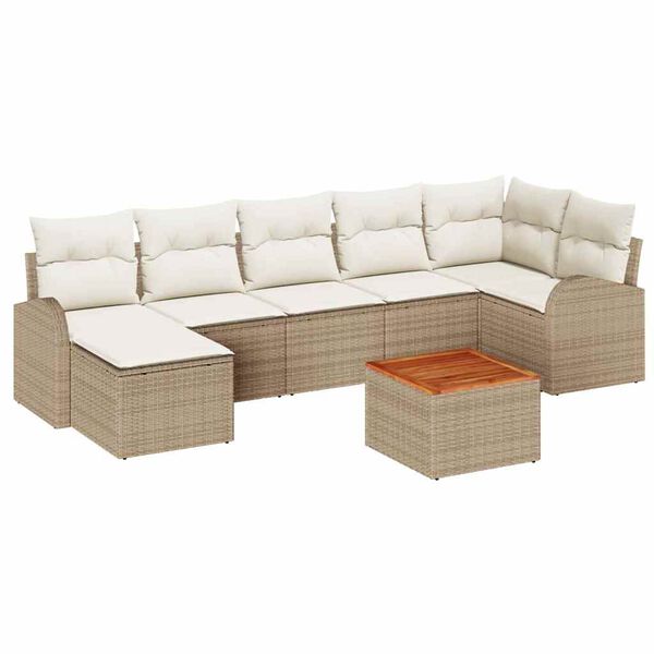vidaXL Ensemble de canapé de jardin 8 pcs Beige et blanc