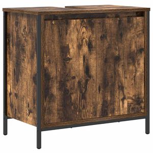 vidaXL Meuble de salle de bain lavabo chêne fumé 60x34,5x60 cm