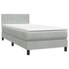 vidaXL Sommier &agrave; lattes de lit et matelas gris clair 100x220cm velours