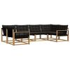 vidaXL Ensemble de canap&eacute;s d'ext&eacute;rieur 6 pc Blanc et noir