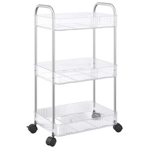 vidaXL Chariot de rangement &agrave; 3 niveaux transparent acrylique