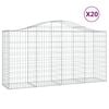 vidaXL Paniers &agrave; gabions arqu&eacute;s 20 pcs 200x50x100/120 cm fer galvanis&eacute;