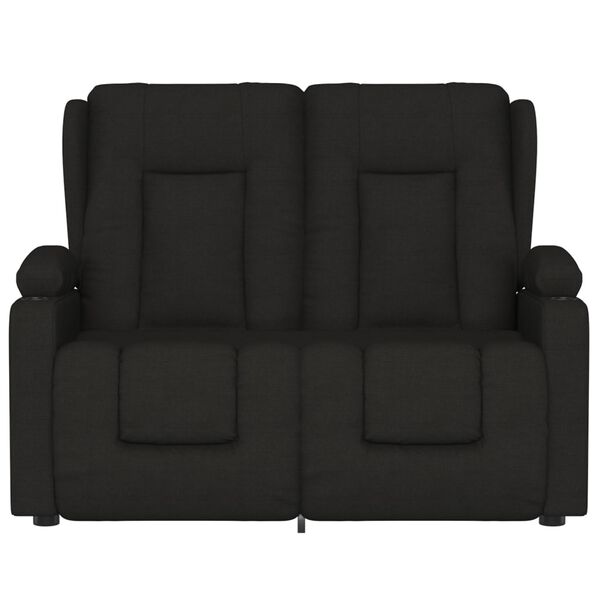 vidaXL Fauteuil de massage inclinable et porte-gobelets 2 places noir