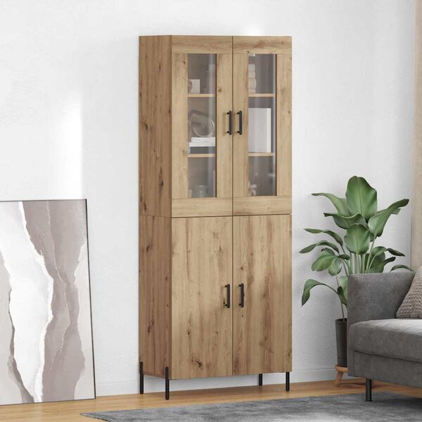 vidaXL Haut Armoire Montage mural Ch&ecirc;ne artisanal 69,5 x 34 x 180 cm