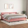 vidaXL Sommier &agrave; lattes de lit avec matelas Rose 200x200 cm Velours