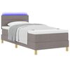 vidaXL Lit &agrave; ressort LED avec matelas Taupe 80 x 200 cm tissu