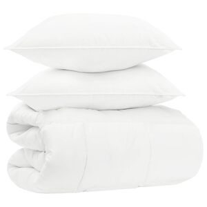 vidaXL Ensemble de couette Blanc 200 x 200 cm Coton, Bambou, Polyester