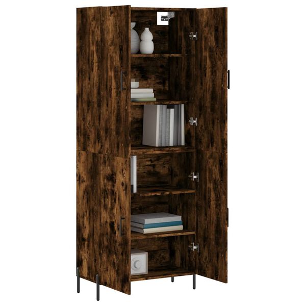 vidaXL Buffet haut Ch&ecirc;ne fum&eacute; 69,5x34x180 cm Bois d'ing&eacute;nierie