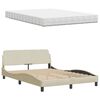 vidaXL Lit avec matelas Hanko cr&egrave;me 140x200 cm tissu