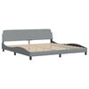 vidaXL Lit avec matelas Dover gris clair 200x200 cm tissu