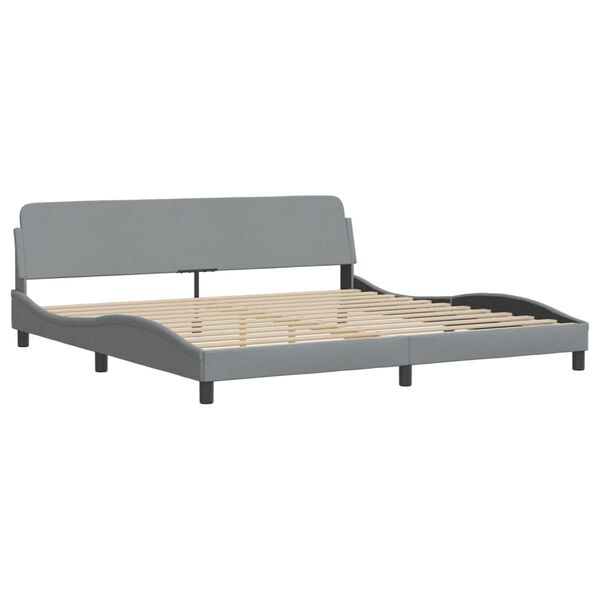 vidaXL Lit avec matelas Dover gris clair 200x200 cm tissu