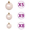 vidaXL Arbre de No&euml;l artificiel pr&eacute;-&eacute;clair&eacute; et boules blanc 120 cm