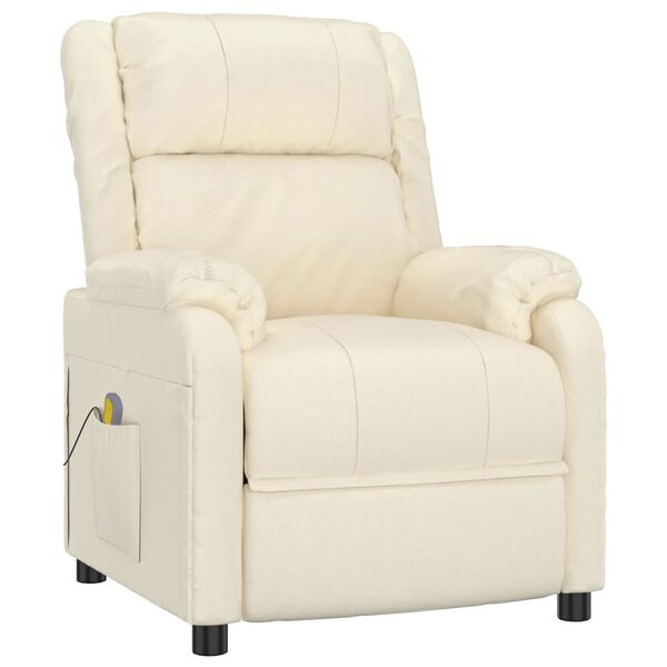vidaXL Fauteuil de massage Crème Similicuir