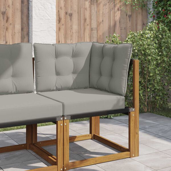 vidaXL Coussin de canap&eacute; d'ext&eacute;rieur 3 pcs Gris Polyester