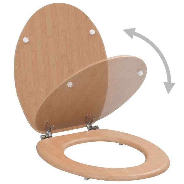 vidaXL Sièges WC lot de 2 avec couvercles MDF Design de bambou
