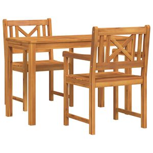 vidaXL Ensemble de salle &agrave; manger pour jardin 3 pcs Marron