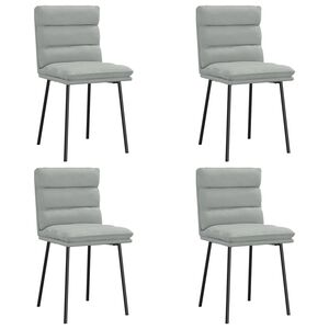 vidaXL Chaises &agrave; manger lot de 4 Gris clair Velours
