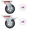vidaXL 12 pcs Roulettes pivotantes 75 mm